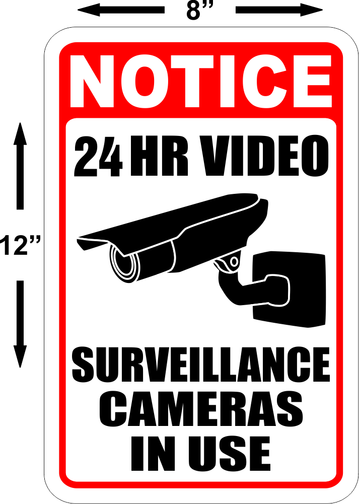 Security Camera Surveillance 8x12 CCTV – Signs, T-shirts, & More